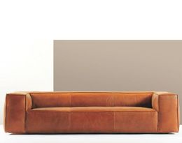 7362 luxusní minimalistická, designová, kožená sedací souprava zvýrazňující krásu přírodní anilinové kůže