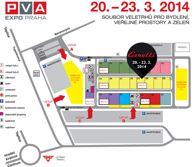 PVA EXPO Praha - plánek